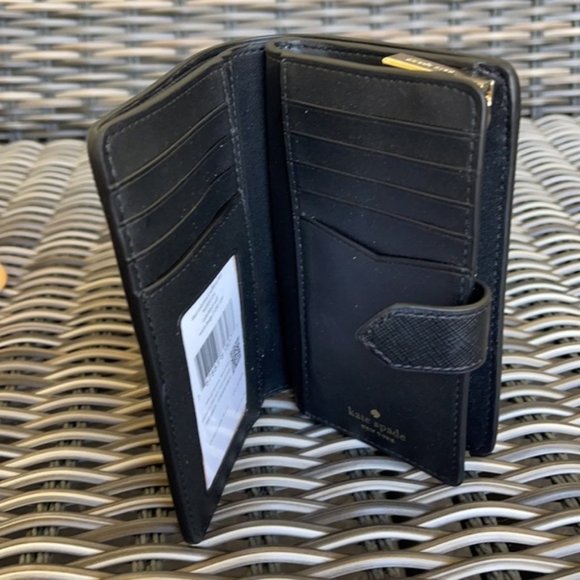 Kate Spade Staci Colorblock Medium Compact Bifold Wallet Warm Beige Multi - Picture 9 of 16